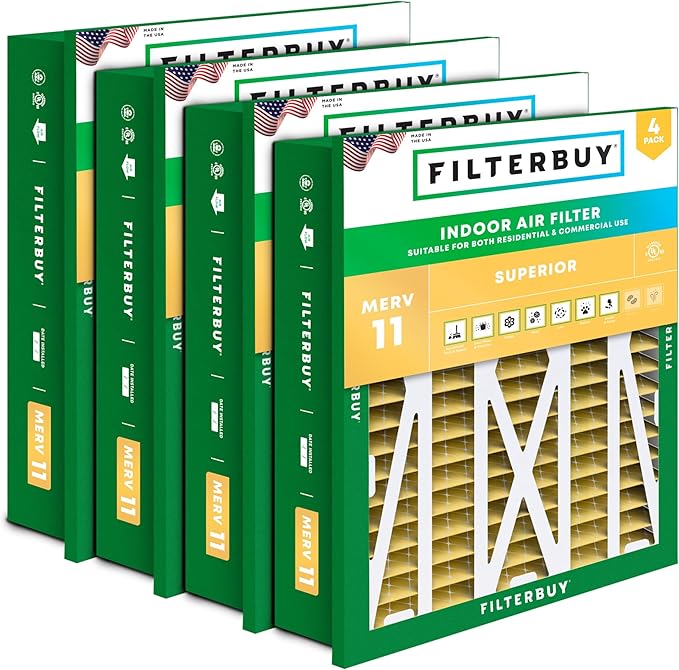 Filterbuy 20x20x5 Air Filter MERV 11 Superior Pet & Allergy Defense, by Filterbuy