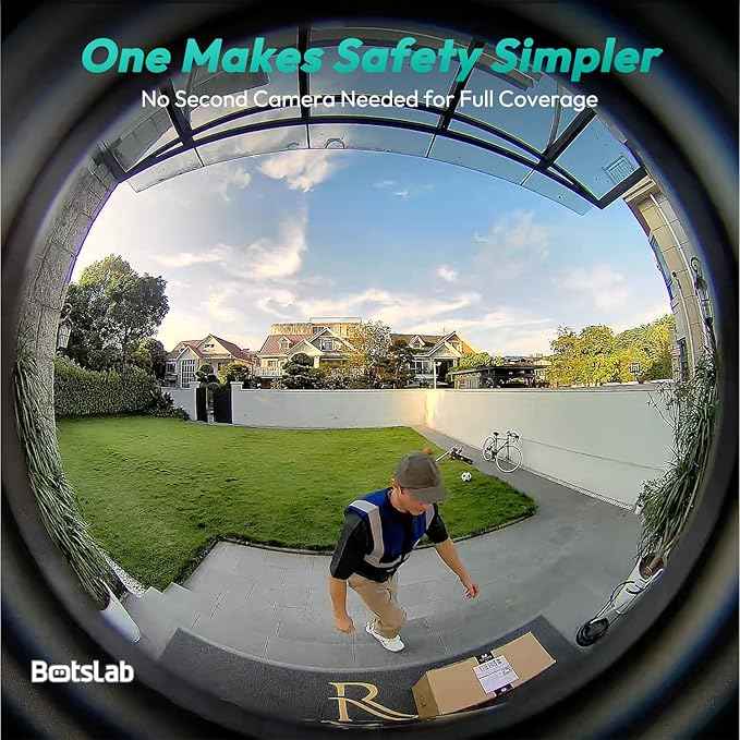 BOTSLAB Doorbell Camera Wireless, 5MP Video Doorbell, 180°Panoramic View