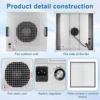 Professional HEPA Laminar Flow Hood, H14 High Efficiency Filter, 22.6x22.6x10.2 - Image 3