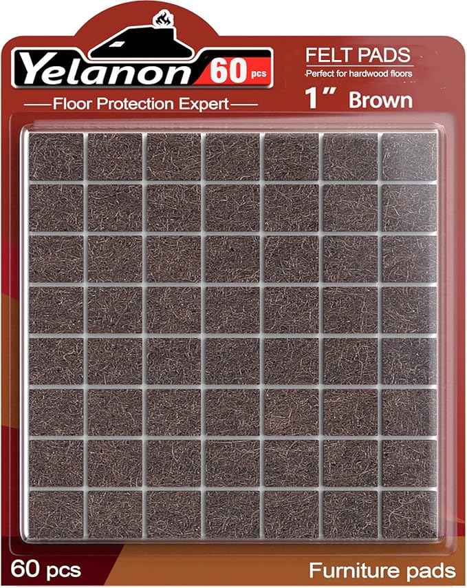 Yelanon Felt Furniture Pads -60 Pcs Premium Felt Pads