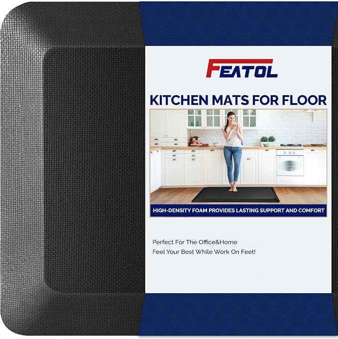 FEATOL Anti Fatigue Mat for Standing, 9/10 Extra Thick Ergonomic Standing Desk