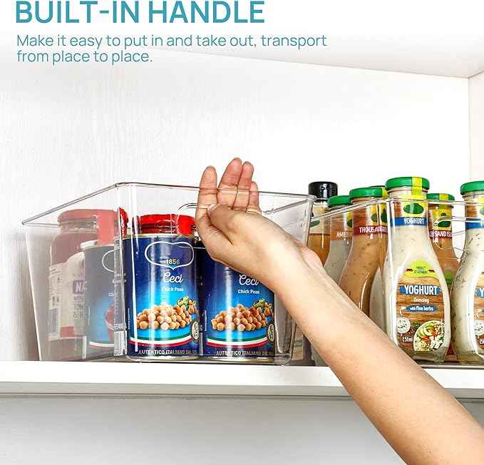 Vtopmart Clear Plastic Pantry Organizer Bins, Countertops, Freezer Organization