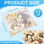 Timgle 3 Bags Aquarium Filter Media Bio Balls Ceramic Rings Set 1500 g Total - Image 2