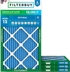 Filterbuy 12x30x1 Air Filter MERV 13 Optimal Smoke & Allergy Defense, by Filterbuy