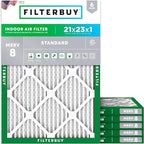 Filterbuy 21x23x1 Air Filter MERV 8 Essential Dust & Allergy Defense, by Filterbuy
