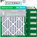 Filterbuy 20x24x4 Air Filter MERV 8 Essential Dust & Allergy Defense, by Filterbuy