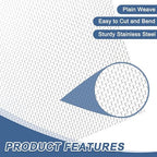 uxcell 16 Mesh 79" x 12" Woven Wire Mesh, 304 Stainless Steel Air Vent Filter - Image 3