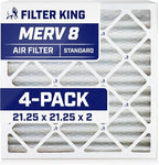 Filter King 21.25x21.25x2 Air Filter | 4-PACK | MERV 8 HVAC Pleated A/C Furnace by FilterKing