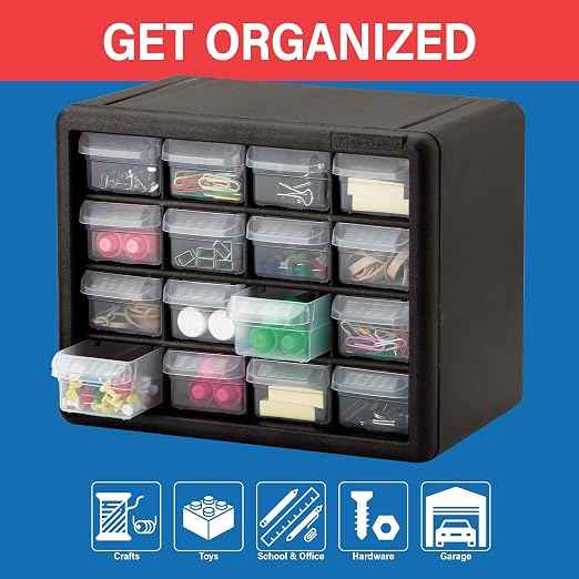 Akro-Mils 16-Drawer Plastic Drawer Storage Cabinet