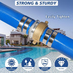 1.5" x 50 ft Backwash Hose for Swimming Pools, Heavy Duty PVC Lay Flat Water - Image 4