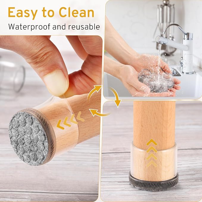 24PCS Extra Small Chair Leg Floor Protectors, Furniture Sliders, Chair Leg - Image 6