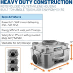 BlueDri Air Shield 550 HEPA Air Scrubber, Water Damage Restoration Equipment - Image 5