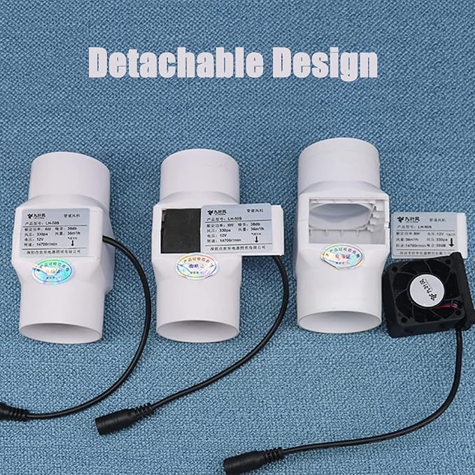 3“ Inline Duct Fan 12V 20W Inline Exhaust Blower Plastic Air Extractor Booster - Image 5