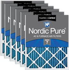 Nordic Pure 16x20x1 Pleated Air Filters MERV 7 Plus Carbon 6 Pack by NordicPure