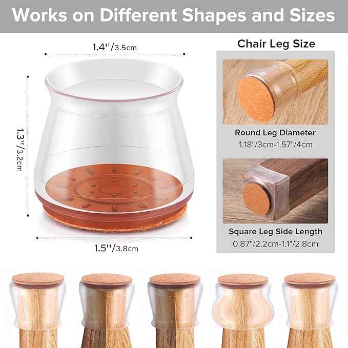 32PCS Upgraded Silicone Chair Leg Floor Protectors