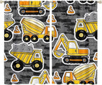 Kids Construction Excavator Window Curtains by SHElifestyle