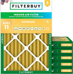 Filterbuy 14x20x2 Air Filter MERV 11 Superior Pet & Allergy Defense, by Filterbuy