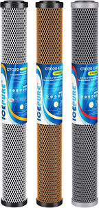 ICEPURE 20" x 2.5" Whole House Water Filter Replacement Combo Kit, Activated by ICEPURE