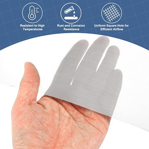 uxcell 80 Mesh 48" x 16" Woven Wire Mesh, 304 Stainless Steel Air Vent Filter - Image 5