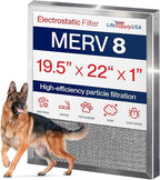 20x22x1 Electrostatic Air Filter, MERV 8, Reusable Furnace AC/HVAC Filter by LifeSupplyUSA