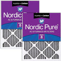 Nordic Pure 24x24x1 Furnace Air Filters MERV 8 Pleated Plus Carbon 2 Pack by NordicPure