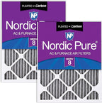 Nordic Pure 14x20x1 Furnace Air Filters MERV 8 Pleated Plus Carbon 2 Pack by NordicPure