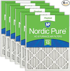 Nordic Pure 25x25x1 Pleated MERV 13 Air Filters 6 Pack by NordicPure