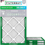 Filterbuy 20x30x1 Air Filter MERV 8 Essential Dust & Allergy Defense, by Filterbuy