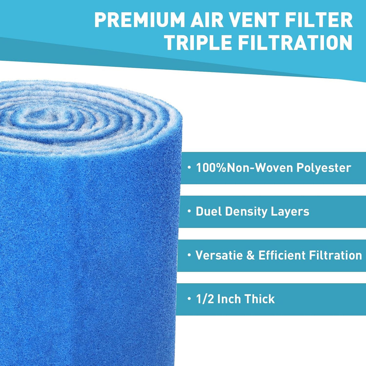 12"×140" Air Vent Filter for Home,AC & Floor Register Filter,MERV 8