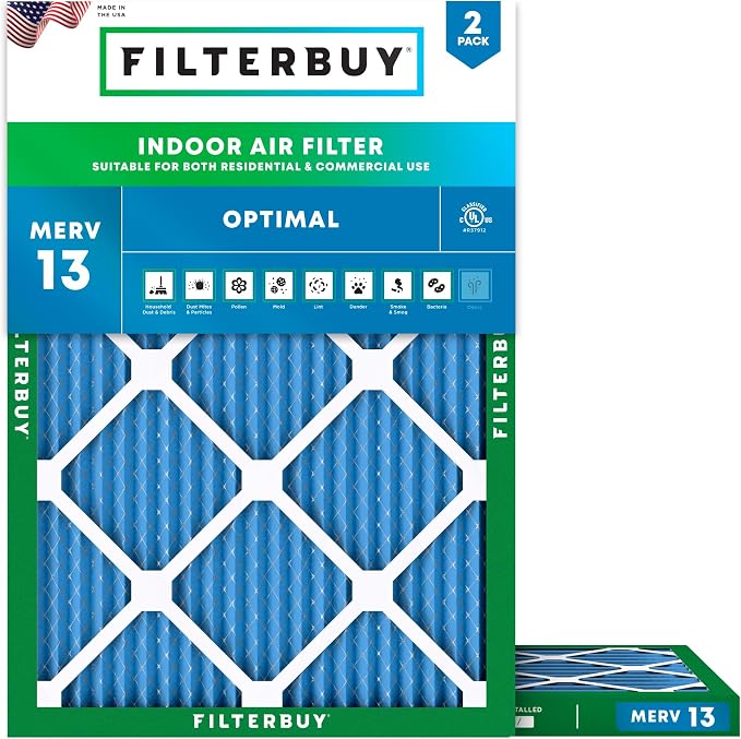 Filterbuy 17x21x1 Air Filter MERV 13 Optimal Smoke & Allergy Defense, by Filterbuy