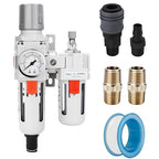 NANPU 3/8" NPT Auto-Drain Air Filter Regulator Lubricator Combo Water/Oil Trap by NANPU