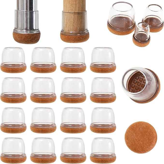 16Pcs Small Silicone Chair Leg Caps 1 inch, Furniture Pads