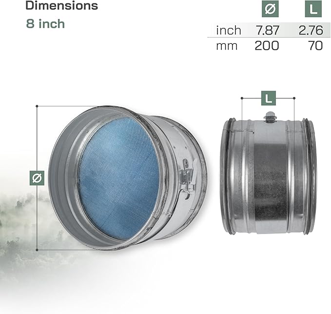 Vent Systems 8" Inch Inline Air Filter - Image 6
