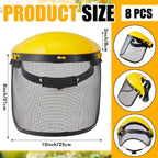 8 Pcs Mesh Face Shield for Weed Whacking Mower Protection, Yellow