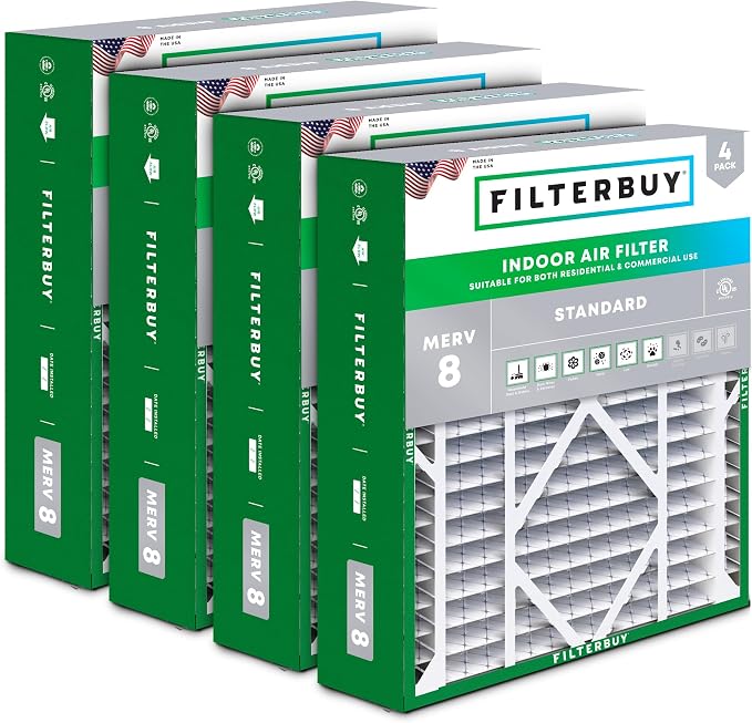 Filterbuy 21x24.5x5 Air Filter MERV 8 Essential Dust & Allergy Defense by Filterbuy