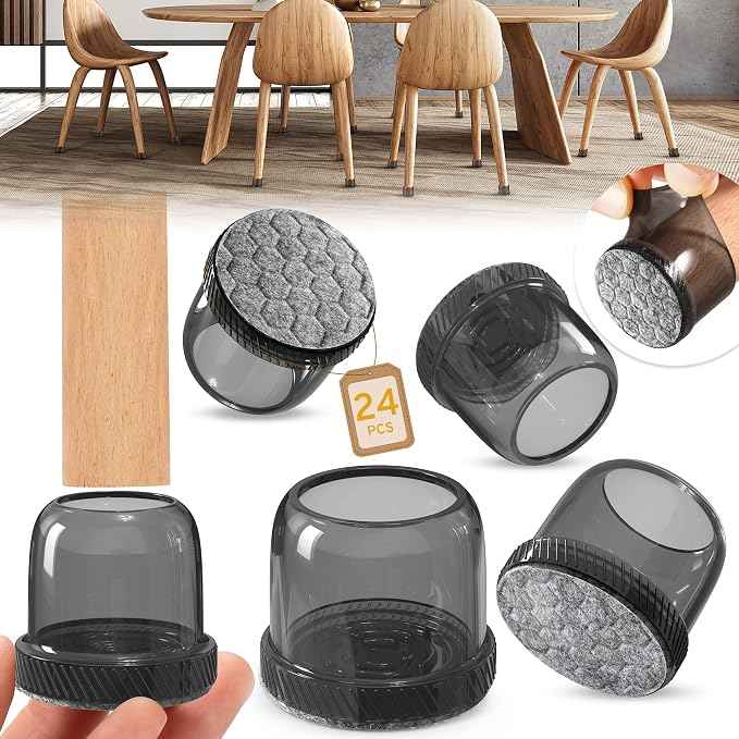 24PCS Round Chair Leg Floor Protectors, Furniture Sliders, Chair Leg Protectors
