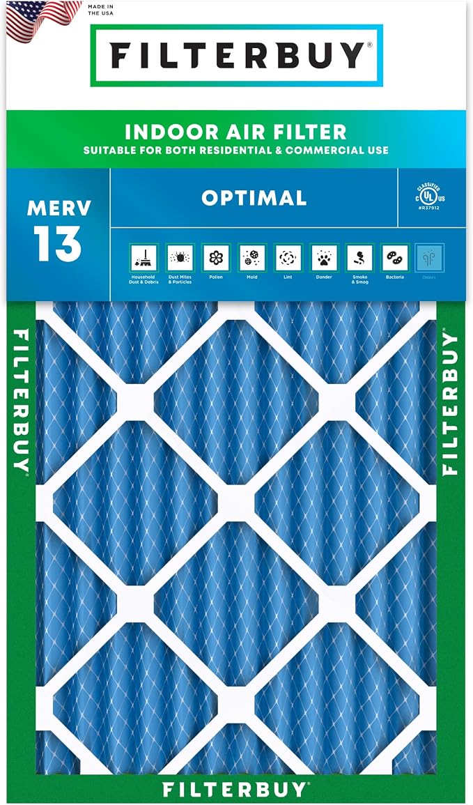 Filterbuy 20x30x2 Air Filter MERV 13 Optimal Smoke & Allergy Defense, by Filterbuy