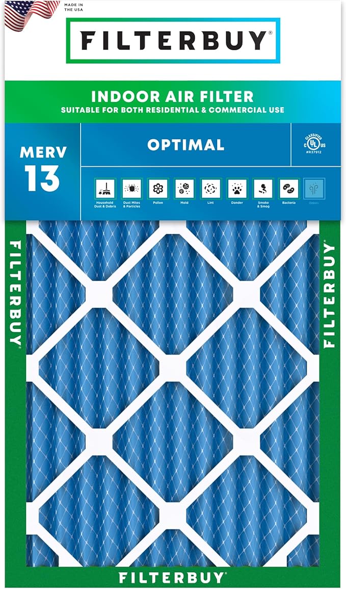 Filterbuy 10x20x2 Air Filter MERV 13 Optimal Smoke & Allergy Defense, by Filterbuy