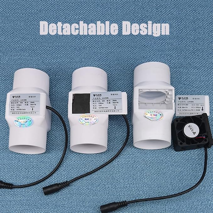 3 Inch Exhaust Inline Duct Fan 12V 7W Grow Tents Ventilation Exhaust Fan Low - Image 4