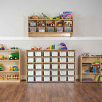 Wood Designs Cubby Storage Bin, Heavy Duty Plastic Containers