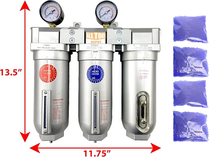 3/4" NPT SUPER DUTY Industrial Grade 3 Stages Filter Coalescing Desiccant Dryer - Image 2