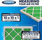 10X10x1 MERV 13 Air Filters, Actual Size: 9.70" x 9.70" x 0.75", Pleated Design - Image 2