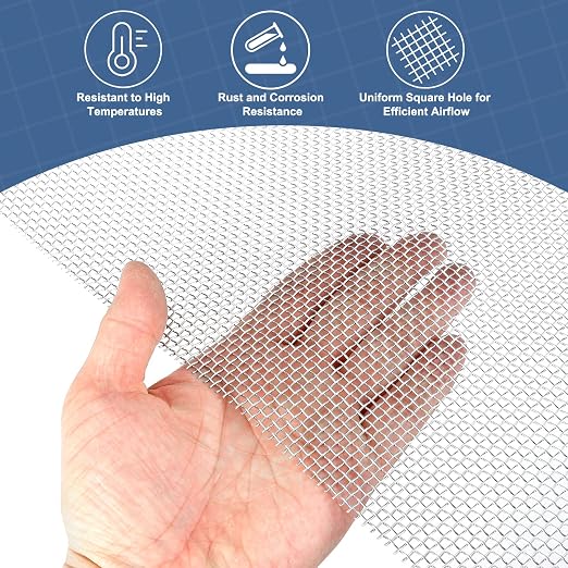 uxcell 8 Mesh 79" x 10" Woven Wire Mesh, 316 Stainless Steel Air Vent Filter - Image 5