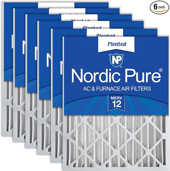 Nordic Pure 18x24x4 Pleated MERV 12 Air Filters 6 Pack by NordicPure