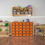 Wood Designs Cubby Storage Bin, Heavy Duty Plastic Containers