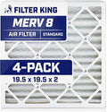 Filter King 19.5x19.5x2 Air Filter | 4-PACK | MERV 8 HVAC Pleated A/C Furnace by FilterKing