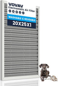 20x25x1 Air Filter-MERV 8, Washable & Reusable Electrostatic Air Filter by VOVAV