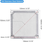 MECCANIXITY 120mm Computer Fan Filter Grills Stainless Steel Mesh Dustproof - Image 2