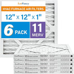 LotFancy 12x12x1 Air Filter MERV 11 6-Pack, Electrostatic Pleated AC Furnace by LotFancy