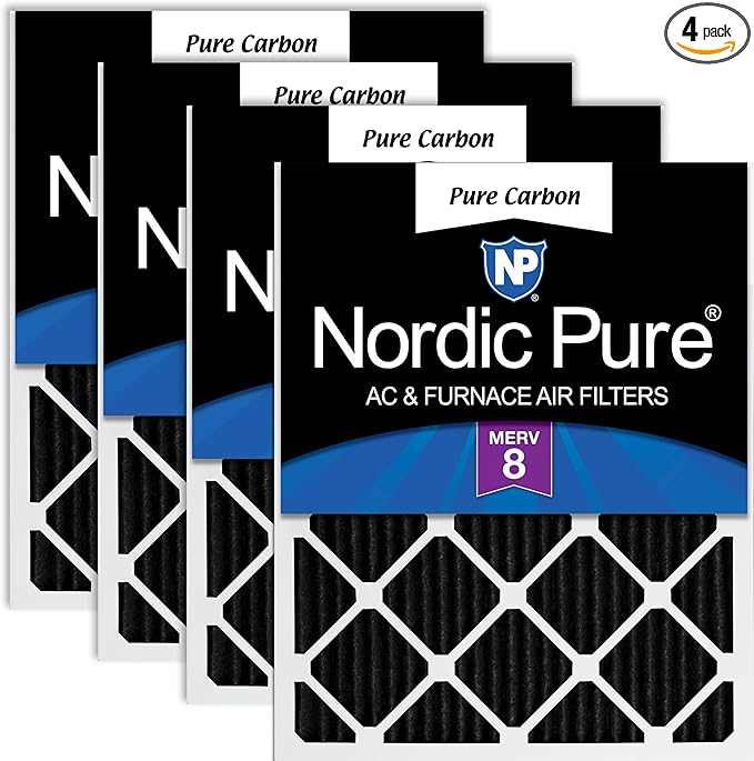 Nordic Pure 18x18x1 Pure Carbon Pleated Odor Reduction Furnace Air Filters 4 by NordicPure